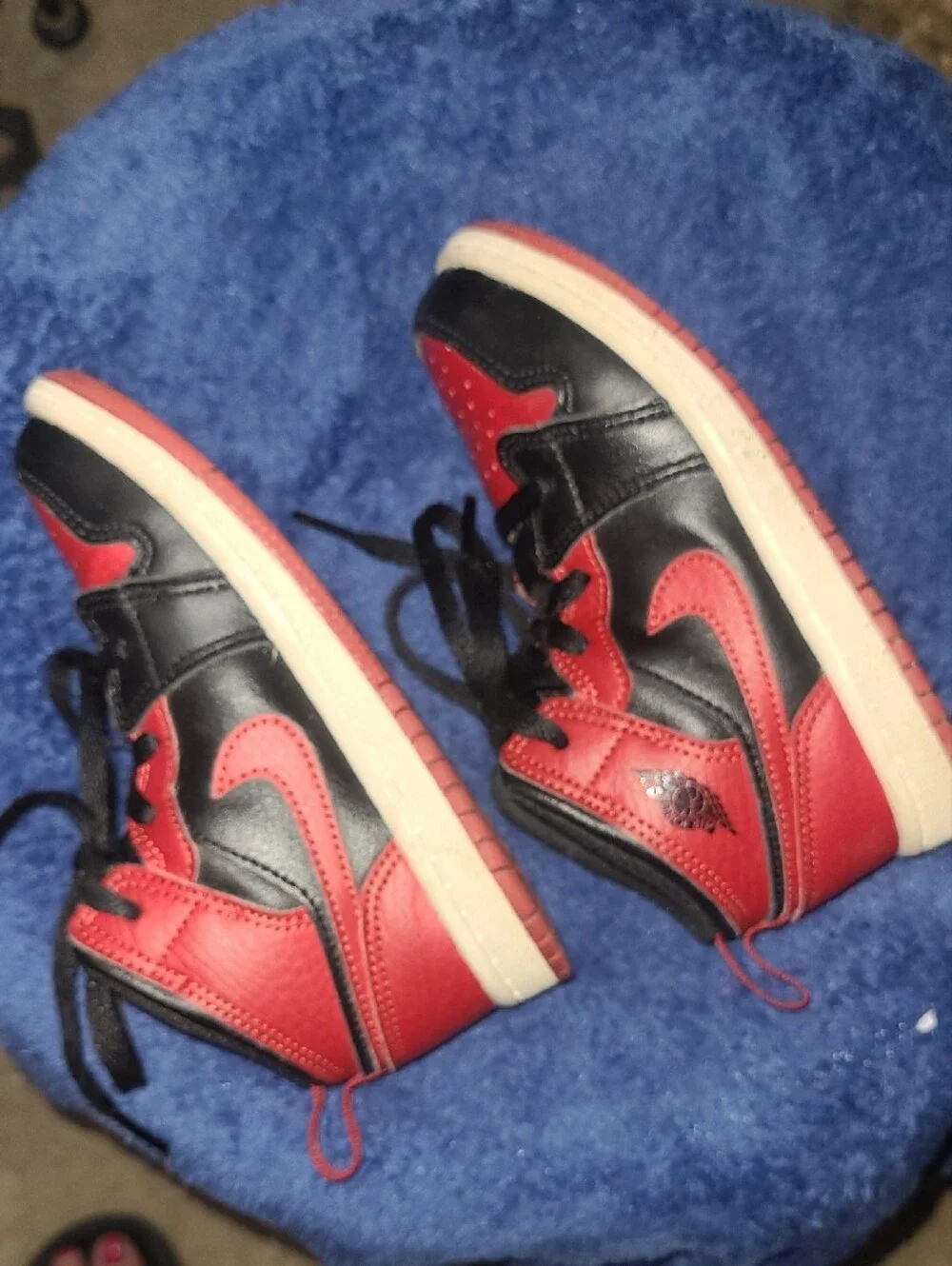 Air Jordan 1 Mid “Banned” Bred Toddler Baby Boy Shoes Size 9c - Picture 5 of 12